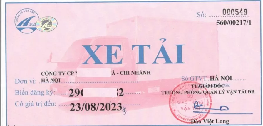 Thủ tục cấp phù hiệu xe tải