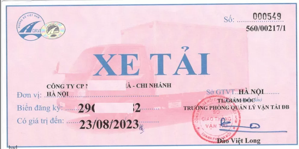 Thủ tục cấp phù hiệu xe tải