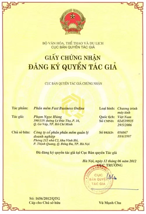 Đăng ký bản quyền phần mềm