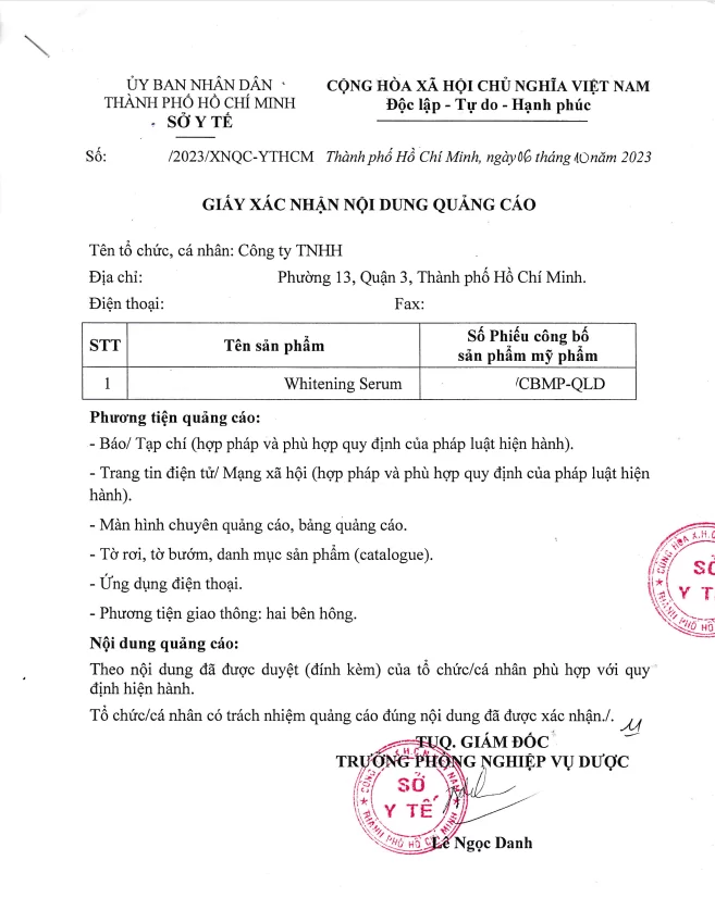 Dịch vụ thủ tục xin giấy phép quảng cáo mỹ phẩm 2025 giấy phép quảng cáo mỹ phẩm