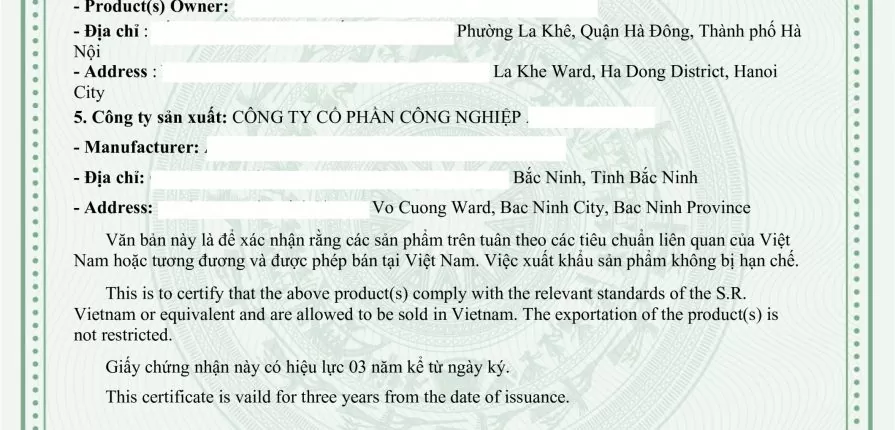 XIN CẤP GIẤY CHỨNG NHẬN LƯU HÀNH TỰ DO-CFS ÁP DỤNG VỚI MẶT HÀNG TRANG THIẾT BỊ Y TẾ Giấy chứng nhận lưu hành tự do CFS
